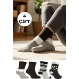 Kardeşler Çorap Kadın Lambswool Yün Kışlık Kalın Soket Çorap 4'lü Paket - 36 - 40 - Çok Renkli