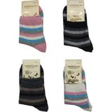 Kardeşler Çorap Kadın Lambswool Yün Kışlık Kalın Yarım Konç Çorap 4'lü Paket - 36 - 40 - Renkli
