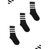 Kardeşler Çorap Unisex Renkli Beyaz 3 Çizgili Siyah Tenis Çorap Soket Kolej 3'lü Paket - 36 - 40