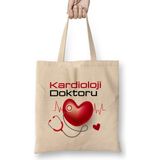 Kardioloji Doktoru Bez Çanta Uzun Saplı - Açık Bej - 40 X 40