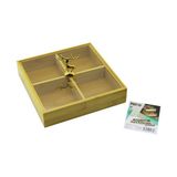 KARE 4 BÖLMELİ=2IN1=BÖLMESİZ ÇOK AMAÇLI KUTU AHŞAP BAMBU SERVİS SUNUM TEPSİ - TAHTASI 22X22X5CM (500