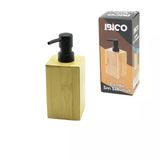 Kare Ahşap Bambu Sıvı Sabunluk Siyah Plastik Pompa Çap: 7Cm - Y: 11.5Cm Go53/00732