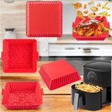 Kare Airfryer Pişirme Kabı, Kırmızı, Sağlıklı ve Pratik Kullanım - Seçenek 1 - Açık Gri