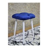 Kare Beyaz Boyalı Konik Ayaklı Tabure - Oturak - Bar Taburesi - Ayaklı Tabure Mavi Renk 33 X 48 Boyut/Ebat