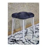 Kare Beyaz Boyalı Telli Ayaklı Tabure - Oturak - Bar Taburesi - Ayaklı Tabure Füme Renk 33 X 48 Boyut/Ebat