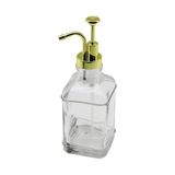 KARE CAM ŞİŞE - ŞEFFAF SIVI SABUNLUK 500ML POMPA - MUSLUK AYRIK MODEL BAŞLI (5264)