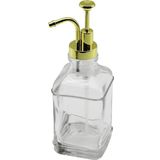 KARE CAM ŞİŞE - ŞEFFAF SIVI SABUNLUK 500ML POMPA - MUSLUK AYRIK MODEL BAŞLI-Findit