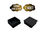 Kare Demir Profil İç Tapa Geçme Plastik Ayak Geçme Koruma Plastiği(100Mm)(Siyah) Siyah 100Mm Siyah - 2 Adet