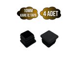 Kare Demir Profil İç Tapa Geçme Plastik Ayak Geçme Koruma Plastiği(10Mm)(Siyah) Siyah 10Mm Siyah - 4 Adet