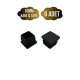 Kare Demir Profil İç Tapa Geçme Plastik Ayak Geçme Koruma Plastiği(10Mm)(Siyah) Siyah 10Mm Siyah - 8 Adet