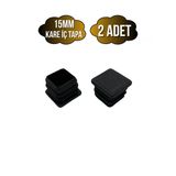 Kare Demir Profil İç Tapa Geçme Plastik Ayak Geçme Koruma Plastiği(15Mm)(Siyah) Siyah 15Mm Siyah - 2 Adet