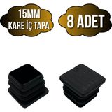 Kare Demir Profil Iç Tapa Geçme Plastik Ayak Geçme Koruma PLASTIĞI(15MM)(SİYAH) - Siyah - SİYAH - 8 ADET
