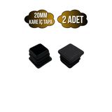 Kare Demir Profil İç Tapa Geçme Plastik Ayak Geçme Koruma Plastiği(20Mm)(Siyah) Siyah 20Mm Siyah - 2 Adet