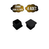 Kare Demir Profil İç Tapa Geçme Plastik Ayak Geçme Koruma Plastiği(20Mm)(Siyah) Siyah 20Mm Siyah - 4 Adet