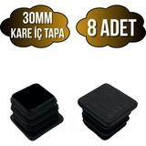 Kare Demir Profil Iç Tapa Geçme Plastik Ayak Geçme Koruma PLASTIĞI(30MM)(SİYAH) - Siyah - SİYAH - 8 ADET