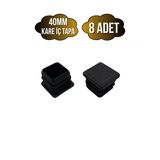 Kare Demir Profil İç Tapa Geçme Plastik Ayak Geçme Koruma Plastiği(40Mm)(Siyah) Siyah 40Mm Siyah - 8 Adet