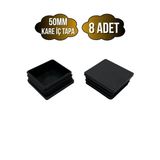 Kare Demir Profil İç Tapa Geçme Plastik Ayak Geçme Koruma Plastiği(50Mm)(Siyah) Siyah 50Mm Siyah - 8 Adet