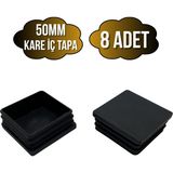 Kare Demir Profil Iç Tapa Geçme Plastik Ayak Geçme Koruma PLASTIĞI(50MM)(SİYAH) - Siyah - SİYAH - 8 ADET