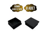 Kare Demir Profil İç Tapa Geçme Plastik Ayak Geçme Koruma Plastiği(60Mm)(Siyah) Siyah 60Mm Siyah - 8 Adet