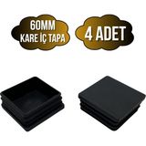 Kare Demir Profil Iç Tapa Geçme Plastik Ayak Geçme Koruma PLASTIĞI(60MM)(SİYAH) - Siyah - SİYAH - 4 ADET