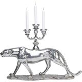 Kare Design Candlestick Gümüş Leopar Şamdan - Standart