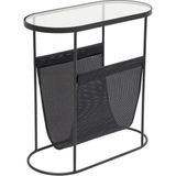 Kare Design Mesh Journal Cam Gazete Sehpası - Siyah - Standart