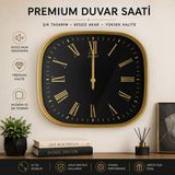 Kare Duvar Saati Wall Clock 33 cm kc02 | Sessiz Akar Mekanizma, Quartz, Pil ile Çalışır