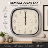 Kare Duvar Saati Wall Clock 33 cm kc04 | Sessiz Akar Mekanizma, Quartz, Pil ile Çalışır