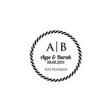Kare Formlu Yuvarlak Mühür Kına Nişan Düğün 3X3 Cm Özel Etiket / 50 Adet Sticker