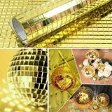 Kare Gold Cam Mozaik Fayans Çıkartmaları El İşi Kare Cam Fayans Kendinden Yapışkanlı Aynalı Dekor Pa