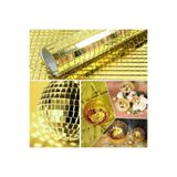 Kare Gold Cam Mozaik Fayans Çıkartmaları El Işi Kare Cam Fayans Kendinden Yapışkanlı Aynalı
