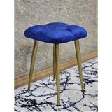 Kare Gold Kaplama Konik Ayaklı Tabure - Oturak - Bar Taburesi - Ayaklı Tabure Mavi Renk 33 x 48 Boyut/ebat - Çok Renkli