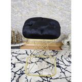 Kare Gold Kaplama Yeşil Puf Oturak - Bench - Ayak Ucu Oturak - Tabure - Makyaj Oturak Siyah Renk Tek Ebat Beden