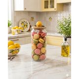 Kare Home Bambu Kapaklı Vakumlu BÜYÜK BOY Cam Kavanoz (1300 ml) LİMON DETAYLI