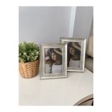 Kare Home Gümüş Tek Sıra Taşlı Resim Çerçevesi 15x20