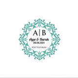 Kare İçinde Yuvarlak Mühür Kına Nişan Düğün 3X3 Cm Özel Etiket / 50 Adet Sticker