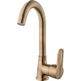 Kare Inci Mix Antik Sarı Lavabo Bataryası (Kısa Borulu)
