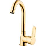 Kare Inci Mix Gold Lavabo Bataryası (Kısa Borulu)