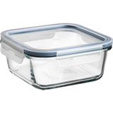 Kare Kapaklı Saklama Kabı 600 ml 15X15X7 cm Cam Ikea Plastik Sızdırmaz Kapaklı Şeffaf Saklama Fırın Kabı