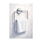 Kare Krom Havlu Halkası Duvara Monte, Parlak Krom Kaplama Metal Banyo Havluluğu, Modern Tasarım Kare Havlu Askılığı, Lavabo Yanı Havlu Tutucu Banyo Aksesuarı - 001-Beyaz - Option-1