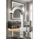 Kare Krom Lavabo Bataryası Tek Kollu Aç Kapa Musluk Modern Lüks Tasarım Profil Paslanmaz
