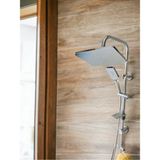 Kare Krom Lüx Çelik Spiralli Duş Başlığı ve Banyo Seti - Seçenek 1