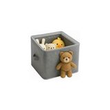 Kare Küp Düzenleyici Kutu - 30X30X30 cm Şeffaf Pencereli, Kapaklı Kumaş Organizer | Oyuncak, Kitaplık, Dolap Içi Saklama Kutusu - Dik Duruşlu Telli Yapı (Gri) Imperteks Kumaş