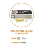 Kare Küpeşte Alüminyum Balkon Çamaşır Kurutmalık 60x25 mm