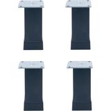 Kare Mobilya Ayağı Siyah 10cm ( 4 Adet)