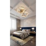 Kare Model 2"li Gold 3 Renk Modu Ledli Modern Tavana Sıfır Salon Mutfak Çocuk Yatak Odası LED Avize