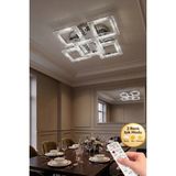 Kare Model 5"li Gümüş 3 Renk Modu Ledli Modern Tavana Sıfır Salon Mutfak Çocuk Yatak Odası LED Avize