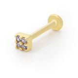 Kare Model Dört Taşlı Tragus Piercing