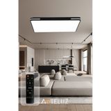 Kare Model Modern Plafonyer Avize 90x60 Cm SİYAH İÇİ BEYAZ