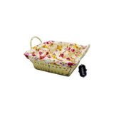 KARE RENKLİ BEZLİ HASIR EKMEK SEPETİ - DESEN FARKLILIK GÖSTERMEKTEDİR (5477)